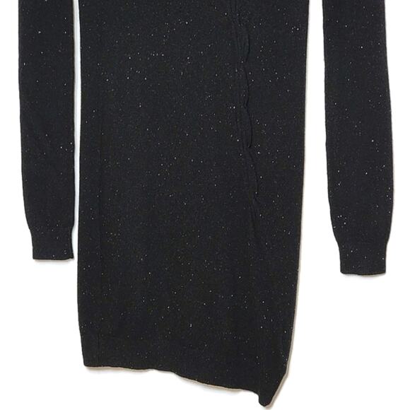 ALLSAINTS Black Speckled Midi Sweater Dress V Neck Long Sleeve Casual Wear 4 - Picture 8 of 16
